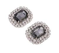 OEUVREBY Clips de chaussures strass boucle de mariage bricolage chaussures de mariée breloques décoratives noir, 4.5x3.5 cm, Polyester, comme description