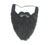 OEUVREBY Faux accessoires de barbe pour fête drôle performance Noël Père Noël barbe blanche 25 x 30 cm, Noir 25 x 30 cm, 25x30 cm