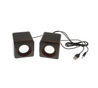 OEUVREBY Mini haut-parleur stéréo filaire USB pour ordinateur portable Noir