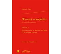Oeuvres complètes Solitaire premier, ou, Discours des Muses, Et de la fureur Poëtique - Pontus De Tyard - Classiques Garnier - relié - Essai