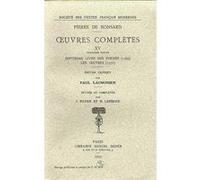 OEUVRES COMPLETES T.15 2EME PARTIE SEPTIESME LIVRE DES POEME RONSARD. PIERRE DE (Auteur)