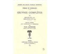 OEUVRES COMPLETES T.6BOCAGE DE 1554 RONSARD. PIERRE DE (Auteur)