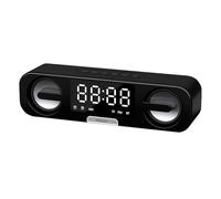 Oewwthy Haut-Parleurs Domestiques sans avec Fonction de Lecture Multi-Fonctions, Bluetooth, Réveil et Horloge, Couleur Noire