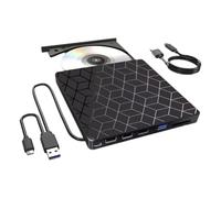 Oewwthy Lecteur CD 7 en 1 Lecteur de CD DVD Externe USB3.0 et Type-C Lecteur Optique CD RW Enregistreur Écrivain Lecteur DVD pour PC Brûleur