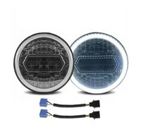 OEXRIG Ensemble de phare Pour Jeep Pour Wrangler 2 Pièces 7 Pouces LED Phare Rond DRL Rond 7 ''voiture Moto Lumière Avec Œil D'ange Jaune Et Blanc Phares Avant
