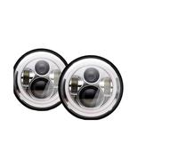 OEXRIGRU Feux avant Phare LED 7 Pouces Pour Suzuki Pour Samurai Pour Jimmy Pour Bandit 600 Feux Route/croisement H4 Avec Anneaux Lumineux Jour (DRL) Phare projecteur avant(40w Halo Chrome N)