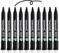 Of Scandinavia 10 Marqueur Pour Tableau Blanc Noir-800,Pointe Ogive De 1,5 Mm Avec Label Écologique Nordic Swan-Non Toxique Et Sans Odeur-Corps En Plastique Avec Capuchon Anti-Roulis