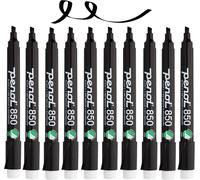 Of Scandinavia 10 Marqueur Pour Tableau Blanc Noir-850,Pointe Biseautée 2-5 Mm Avec Label Écologique Nordic Swan-Non Toxique Et Sans Odeur-Corps En Plastique Avec Capuchon Anti-Roulis