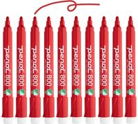 Of Scandinavia 10 Marqueur Rouge Pour Tableau Blanc-800,Pointe Ogive De 1,5 Mm Avec Label Écologique Nordic Swan-Non Toxique Et Sans Odeur-Corps En Plastique Avec Capuchon Anti-Roulis