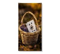 of Spades Couverture de porte bannières décoratives, motif floral rustique pour porte d'entrée, intérieur ou extérieur, toile de fond à suspendre pour festival, 91,4 x 182,9 cm