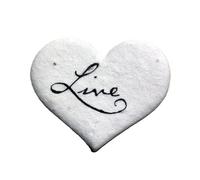 Of The Earth Lot de 50 petites étiquettes en papier de graines de fleurs sauvages en forme de cœur - Variations de calligraphie - 4,4 x 3,8 cm