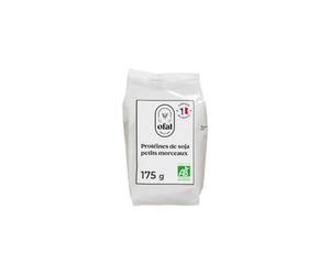OFAL Protéines de soja petits morceaux Bio - 175 g - Source végétale de protéines et fibres - Fabriqué en France - Sachet refermable - Lot de 4