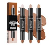 Ofanyia 2 IN 1 Contour Stick Makeup, Dual-Ended Cream Highlighter & Contour Bronzer Stick, Long Lasting Waterproof Cream Bronzer & Highlighter Stick (3 Colors, ONE SIZE)