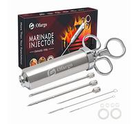 Ofargo Seringue alimentaire, Seringue viande avec 3 Aiguilles, injecteur de marinade pour Boeuf, Poulet, BBQ; seringue à marinade capacité de 60 ml/2 oz
