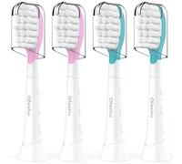 Ofashu Têtes de Brosse à Dents pour Enfant Compatible avec Philips Sonicare Électrique, Kids Brossette pour les enfants de 7 ans, Rose/Vert, 4 Pièces