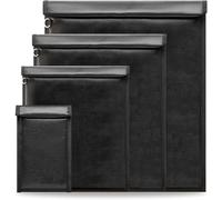 OFASIZEN Faraday Sacs, Cage de Faraday anti-suivi, lot de 4 tailles pour ordinateurs portables, tablettes, téléphones et clés de voiture, pochette bloqueur de signal RFID, ignifuge et étanche (noir)