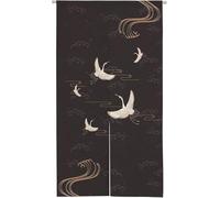 Ofat Home Rideau de porte/tapisserie japonais traditionnel représentant une grue à couronne rouge, pour cuisine, salle de bain, séparation de salles, de chambres, 85 x 150 cm, personnalisable
