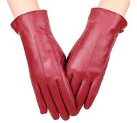 Ofcwoa Gants Chauds pour Femme - Chauffe-Mains Coupe-Vent doublés en - Gants d'hiver en Cuir pour Femme - pour la Conduite, la Frappe de Messages, Les trajets Quotidiens, Le vélo, l'équitation