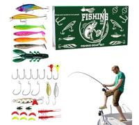 Ofcwoa Leurre pour perche | Appareil de pêche réaliste avec hameçon | Kit d'appâts pour pêche en eau douce, eau salée, lac, rivière, bateau, kayak, rivière, carpe, truite, saumon, poisson-chat