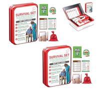 Ofcwoa Lot de 2 kits de survie d'urgence drôles, nouveaux kits de survie en fourrure de cacahuète, comprend des serviettes de toilette, des sous-vêtements jetables, un cadeau à bâillon, pour les maris
