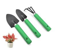 Ofcwoa Outils de jardin à main en acier inoxydable - 3 pièces - Pelle de transplantation de jardin pour femmes, hommes, personnes âgées, amateurs, anniversaire, Noël, fête des mères, balcon, terrasse