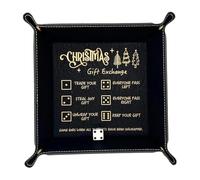 Ofcwoa Tapis cube pour rouler les dés de jeu, boîte de rangement pliable en cuir PU, étagère à dés avec règle de jeu gravée | Pour chambre d'étudiant, soirée de jeu, salle de jeux, réunions de famille