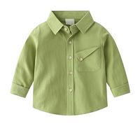 ofeirhz Chemise de compression sans manches pour jeunes nouveau-nés garçons automne et hiver revers couleur unie chemise irrégulière design quotidien mariage fleur garçon tenues jeune basket-ball