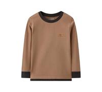 ofeirhz Chemise de sport pour jeunes garçons et filles, moyennes et grandes enfants, automne et hiver, chaud en velours à manches longues, sous-vêtements thermiques bas chemise hauts courts