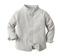 ofeirhz Chemise sans manches à manches longues pour enfant - Multicolore - En option (kaki, 2 ans)