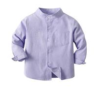 ofeirhz Chemise sans manches à manches longues pour enfant - Multicolore - En option - Violet - 6 ans