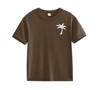 ofeirhz Chemise thermique tendance pour petit garçon cocotier confortable et respirant pour garçon, taille 4 (marron, 10 à 11 ans)