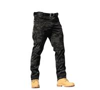 ofeirhz Pantalon cargo pour homme - Plusieurs poches - Pantalon camouflage polyvalent - Taille élastique - Coupe droite - Coupe-vent - Entretien facile - Travail et utilitaire - Durabilité, gris foncé