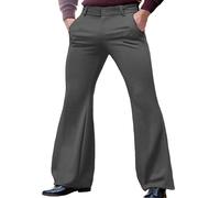 ofeirhz Pantalon chino pour homme de couleur unie avec devant plat et jambes larges, pantalon de jogging droit, décontracté, facile d'entretien, pantalon de travail et utilitaire tendance fonctionnel