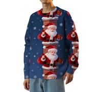 ofeirhz Pull de Noël pour homme - Imprimé Père Noël amusant - Pull de Noël à manches longues et col rond - Pull thermique ample décontracté facile d'entretien - Idéal pour le week-end - Loisirs, Db11