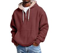 ofeirhz Sweat à capuche en polaire pour homme avec fermeture éclair quart de long, chaud et confortable, pull à capuche mélangé lourd pour le travail et pour un usage personnel et pour offrir