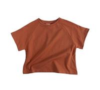 ofeirhz T-shirt classique ample à manches longues pour garçon - Manches chauve-souris - Uni - Transfert en vinyle (rouge, 2 ans)