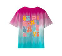 ofeirhz Vêtements d'été pour garçons et filles - Chemise Last Nerve - Fête des mères - T-shirts tendance pour enfants - Chemises amusantes pour jeunes garçons - Haut de Noël (bleu, 5-6 ans)