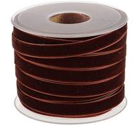 OFET Rouleau de ruban de velours de 18 m x 10 mm de large pour loisirs créatifs et décoration - Café