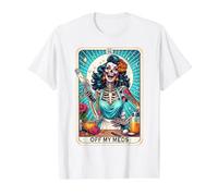 Off My Meds Unhinged Tarot Card Funny Graphic T-Shirt Graphique avec Valeur, Homme, Blanc, XL