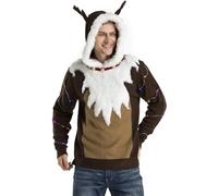 OFF THE RACK Pull de Noël Laid, LED Sweat à Tricoté Drôle de Noël pour Hommes avec Un Renne Elfe Lama et Un Arbre de Noël, Sweat-Shirt Festif Unisexe pour Noël Rockin' A Rudolph OriginalM