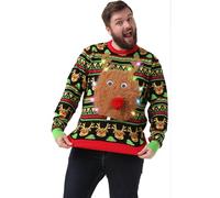 OFF THE RACK Pull de Noël Laid, LED Sweat à Tricoté Drôle de Noël pour Hommes Femmes Unisexe Sweat-Shirt Festif Unisexe pour Noël