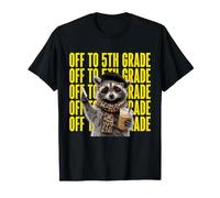 Off to 5th Grade Raton Laveur Retour à l'école Cinquième année T-Shirt