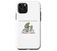Off to Be Radical Gauche Grenouille et Chat en vélo Coque pour iPhone 11 Pro