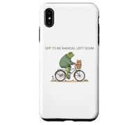 Off to Be Radical Gauche Grenouille et Chat en vélo Coque pour iPhone XS Max