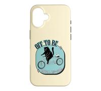 Off to Be Radical Left Scum Vélo rétro Motif Chat et Souris Noir Coque pour iPhone 16