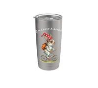 Off to Cause A Kerfuffle Fun Bizarre Lapin Équitation Vélo Gobelet isotherme en acier inoxydable double paroi