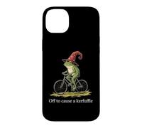 Off to Cause A Kerfuffle Fun Saying Meme Bicycle Wizard Frog Coque pour iPhone 14 Plus