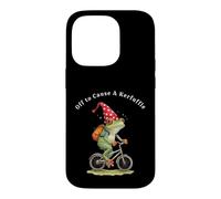 Off to Cause A Kerfuffle Fun Weird Frog Riding Bike Design Coque pour iPhone 14 Pro
