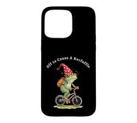 Off to Cause A Kerfuffle Fun Weird Frog Riding Bike Design Coque pour iPhone 15 Pro Max