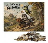 Off to Cause A Kerfuffle ｜ Funny Adventure an Puzzle en Bois, 300 pièces | Cadeau d'anniversaire pour amateur de puzzle : loisir manuel en intérieur seul ou à plusieurs.